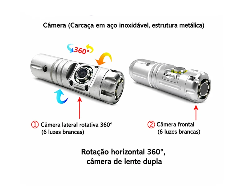 Boroscópio para Inspeção 360° em Tubulações até 30 Metros - Borotec BT-1001 2